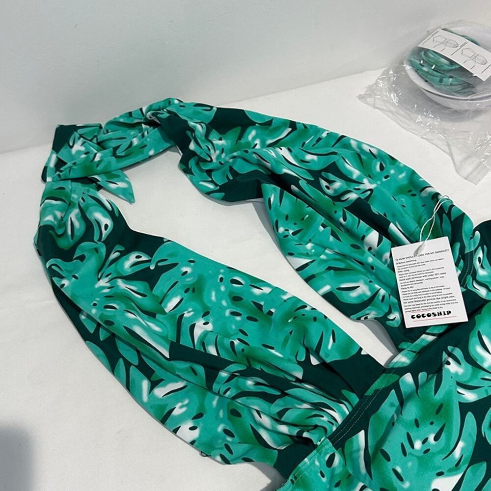 COCOSHIP Green One Piece Backless Sexy Swimsuit, Bathing Suit, Size XL, New! - Picture 3 of 8